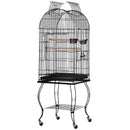 Voliera Gabbia per Uccelli 51x51x137 cm in Acciaio e Legno Nera