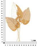 Pannello da Muro Autumn Leaf Oro 53x4x84,5 cm in Ferro 