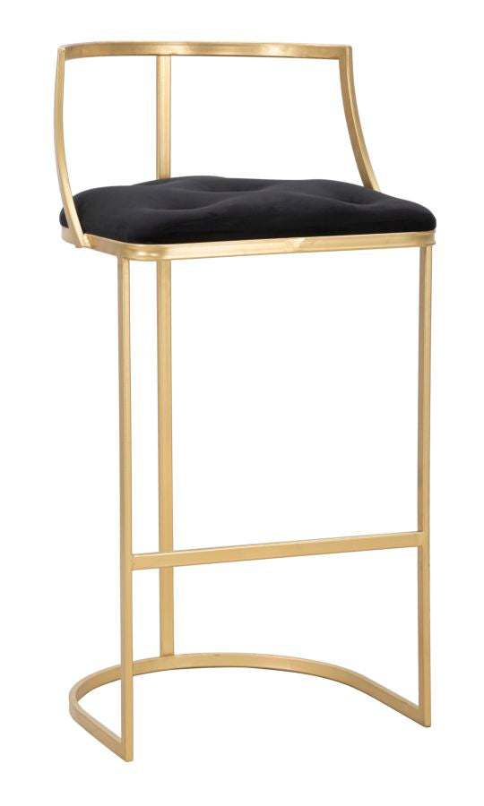 sconto Sgabello Bar Istanbul Ø45x90 cm in Ferro e Spugna e Tessuto e MDF Oro e Nero