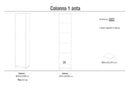 Armadio 1 Anta 43x190x29 cm Bianco Fiammato