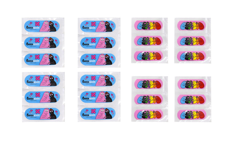 Set 12 Box Barbapapà per Bambini con 24 Cerotti Ciascuno 2 Misure in Metallo