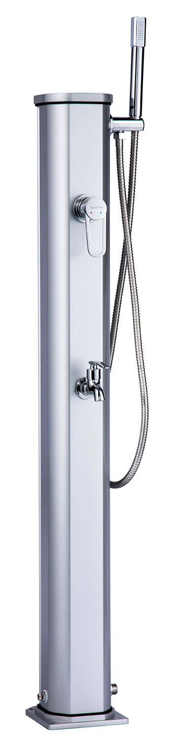 acquista Mini Doccia Solare da Giardino 20L Miscelatore Lavapiedi e Doccetta Grigio Metallizzato