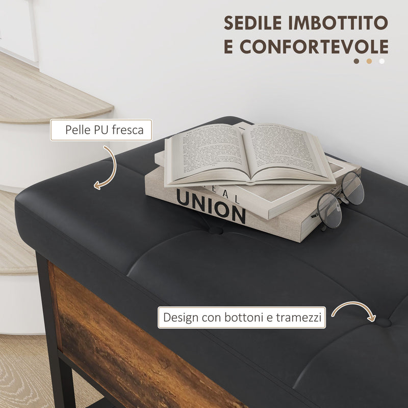 GIANTEX Appendiabiti 3 In 1, Albero Industriale Con Panca Per Scarpe