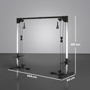 Lat Machine 245x85x207 cm con Pulegge Regolabili Stazione a Cavi con Pulldown 4 Maniglie e Carico Pesi Regolabile in Acciaio      
