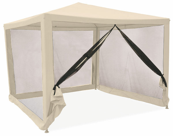 Gazebo da Giardino in Metallo 3x3m con Zanzariera Soriani Dakar Ecrù prezzo