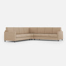 Divano Angolare 7 Posti 281x281x85 cm Karay in Tessuto Beige