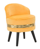 Sedia Mini Paris Arancione Ø45x62 cm in Legno Spugna e Poliestere Arancione e Oro e Nero