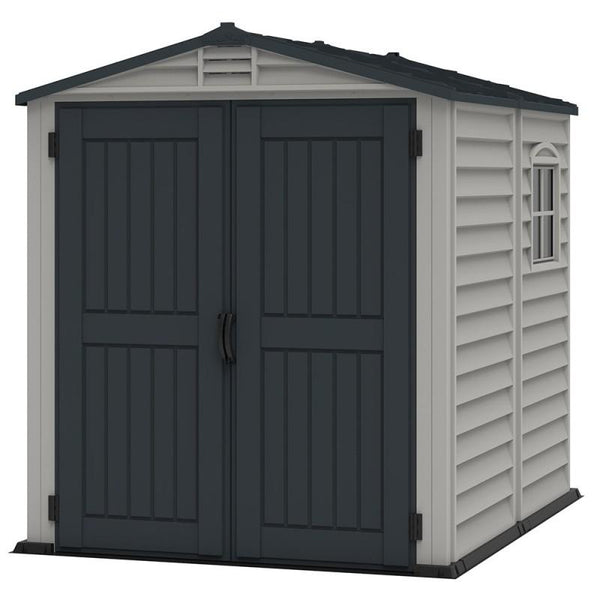 sconto Casetta da Giardino Porta Attrezzi 187x190x213 cm in PVC Grigio/Grigio Scuro