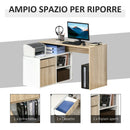 Scrivania Angolare da Ufficio 120x92x75,5 cm in Legno Rovere e Bianco