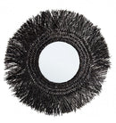Specchio con Cornice Ilusion Nero in Fibre Naturali