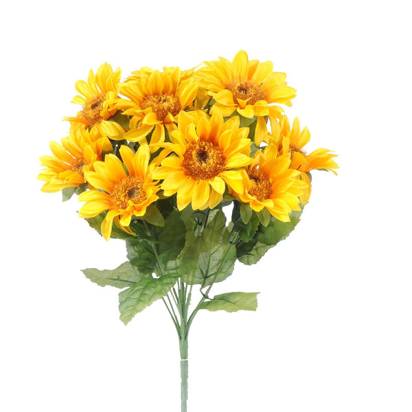 Set 3 Bouquet Artificiali di Girasoli con 12 Fiori Artificiali Altezza 41 cm Giallo acquista