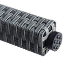 Set Tavolo e 6 Sedie da Giardino  in Acciaio Legno e Rattan Grigio