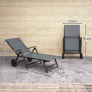 Lettino Prendisole da Giardino Pieghevole 72x158x84 cm Reclinabile in 5 Posizioni in Metallo e Textilene Grigio  