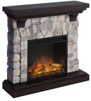 Camino Elettrico da Pavimento Effetto Fiamma 1500W Tagu Reino Roccia Grigio