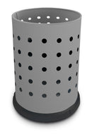 Pattumiera Gettacarte Ø25xh34 cm da Interno in Acciaio Verniciato Traforato Grigio