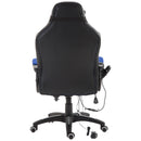 Sedia da Gaming Massaggiante e Riscaldante Blu e Nero 68x69x108-117 cm 