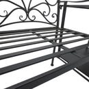 Panchina 2 Posti da Giardino 160x61x96 cm con Tavolino Nera