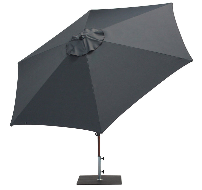 Ombrellone da Giardino Ø3 m Palo Ø38 mm in Alluminio Effetto Legno Tessuto Poliestere Trend Wood Antracite