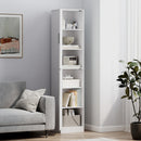 Mobile da Bagno a Colonna 40x35x180 cm con 2 Armadietti in Legno Bianco  