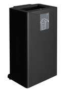 Pattumiera Sistema di Raccolta Rifiuti 44,5x35xh84 cm in Acciaio Apertura Frontale Nero