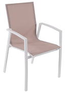 Set 4 Sedie da Giardino 59x57x88 cm in Alluminio e Textilene Taupe