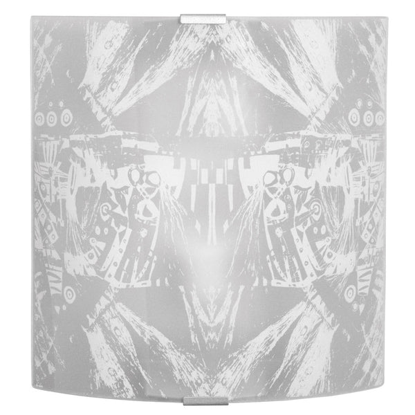 sconto Applique 1xE27 Montatura Argento Vetro Lastra Decorato Astratto E-Energy Roberta