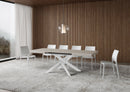 Tavolo Allungabile 120-380x90x77 cm Volantis Cashmere Telaio Bianco 
