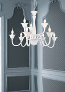 Lampadario da Interno  E14 in Metallo Bianco Opaco