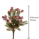 Set 3 Bouquet Artificiali Mini Rose Boccio 34 cm 