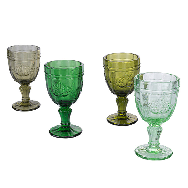 acquista Set 4 Calici Syrah Greenery in Vetro VdE Tivoli 1996 Verde