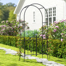 Arco da Giardino con Cancello 107x45x217 cm Traliccio per Piante Rampicanti in Metallo Nero  