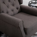 Poltrona per Salotto in Stile Francese con Seduta Imbottita e Cuscini 74x86x102 cm in Poliestere Marrone