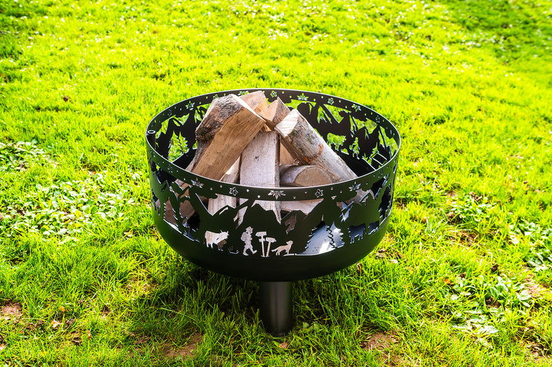 Braciere da Esterno Ø60x39 cm Soffio in Acciaio Nero Alta Temperatura