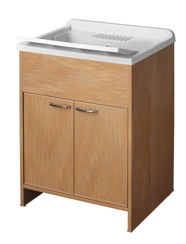 sconto Mobile Lavatoio in PVC 60x50x85cm 2 Ante Forlani Washouse Frassino