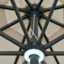 Ombrellone da Giardino con Luci LED a Pannello Solare Ø2,66m in Metallo e Poliestere Bianco Crema