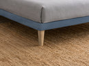 Letto Singolo con Rete Rivestita Microfibra Blu Tessis Testata Flat Varie Misure