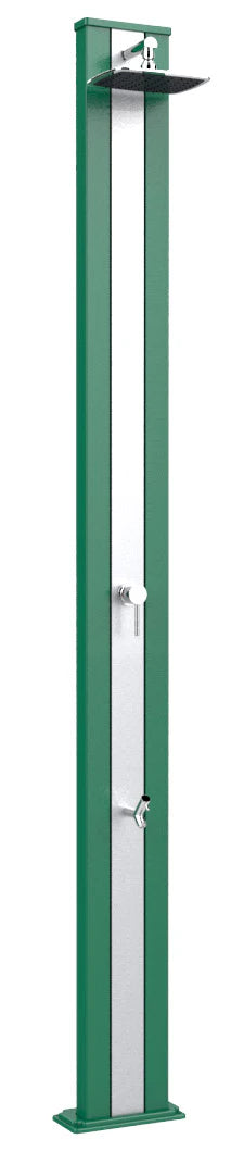 Doccia Solare da Esterno Giardino 30L Miscelatore e Lavapiedi Arkema Spring S Fascia Inox Verde prezzo