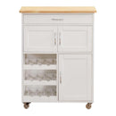 Carrello da cucina 67x36x87 cm in legno Rovere bianco