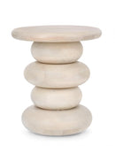 Tavolino Ø 40x45 cm Caffè White in Legno Naturale