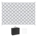 Tappeto da Esterno Reversibile 182x274 cm con Borsa per Trasporto Grigio Chiaro   