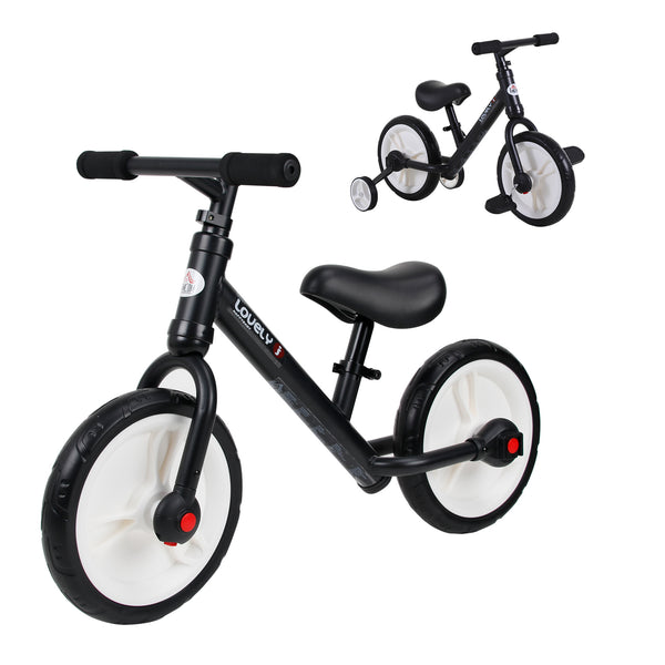 sconto Bicicletta Pedagogica Evolutiva per Bambini da 2-5 Anni Sellino Regolabile in Metallo Nero