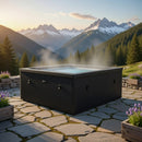Piscina Spa Vasca Semi-Rigida 180x180x70 cm 6 Posti Riscaldamento Integrato Struttura in Schiuma NetSpa Celestia Nero Carbone