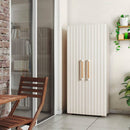 Armadio da Esterno 8 Ripiani 80x45x180H cm in Plastica Keter Groove Multispace Sabbia/Beige