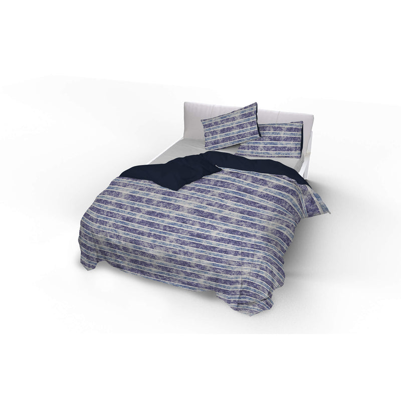 Copripiumino con Stampa sul Sacco e Federe Doubleface Jeans Stripes