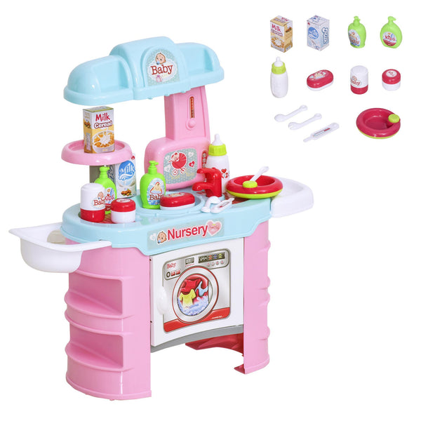 Postazione Bagno Giocattolo per Bambini con 25 Accessori Azzurro e Rosa acquista