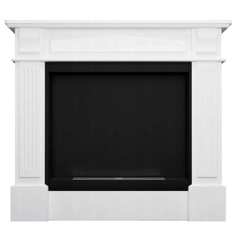 Camino a Bioetanolo da Pavimento 113x30x100 cm in Legno Bianco