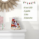 Villaggio Natalizio Luminoso con Sciatori Musiche e Luci LED Multicolore