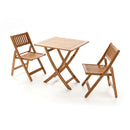 Set da Giardino Pieghevole in Legno Acacia 2 Sedie e Tavolo Taddei Bago 2