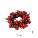 Set 12 Giro Candela con Bacche Ø7 cm Rosso