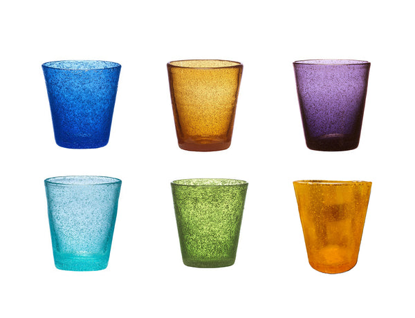 online Set 6 Bicchieri da Tavola in Vetro Soffiato a Bocca Kaleidos Surf